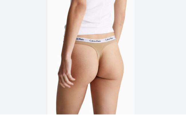 Calvin Klein Women’s Carousel Logo Cotton Thong Panty 3 -Pack, Multicolor, XS