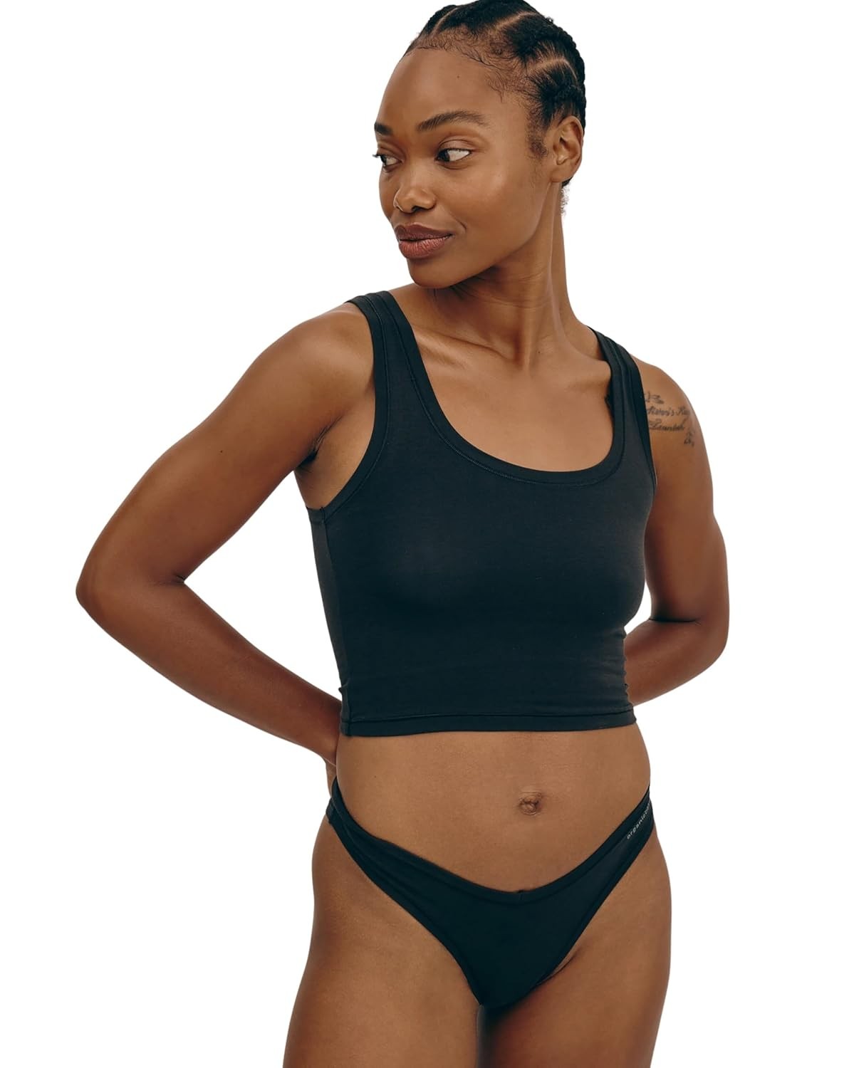 Women’s Organic Cotton Cheeky Brief Underwear Black Medium Flex Organic Cotton