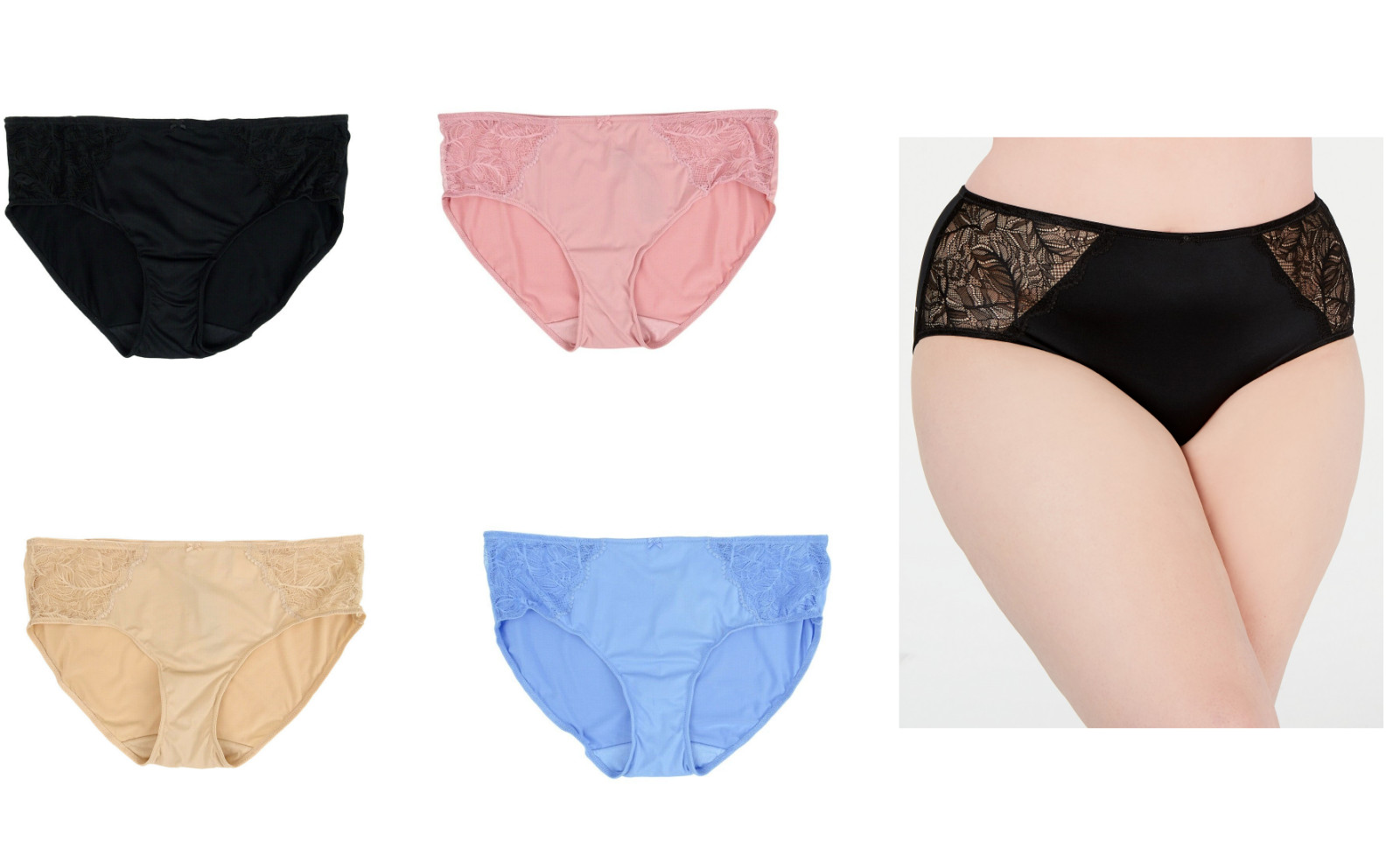 INC International Concepts Women’s Plus Size Lace-Trim Hipster Panty Underwear