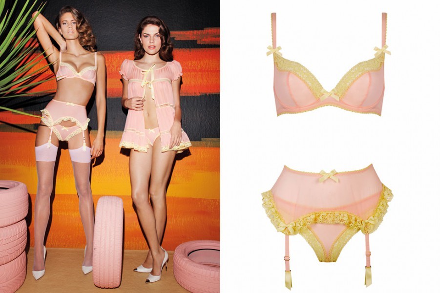 AGENT PROVOCATEUR RARE PEACH/LEMON SIERRA SUSPENDER SIZE 4 LARGE UK 12-14 BNWT