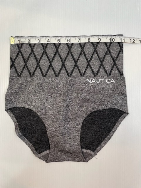 Nautica Intimates Womens Size Medium Hi Waist Shaping Panties Brief Gray
