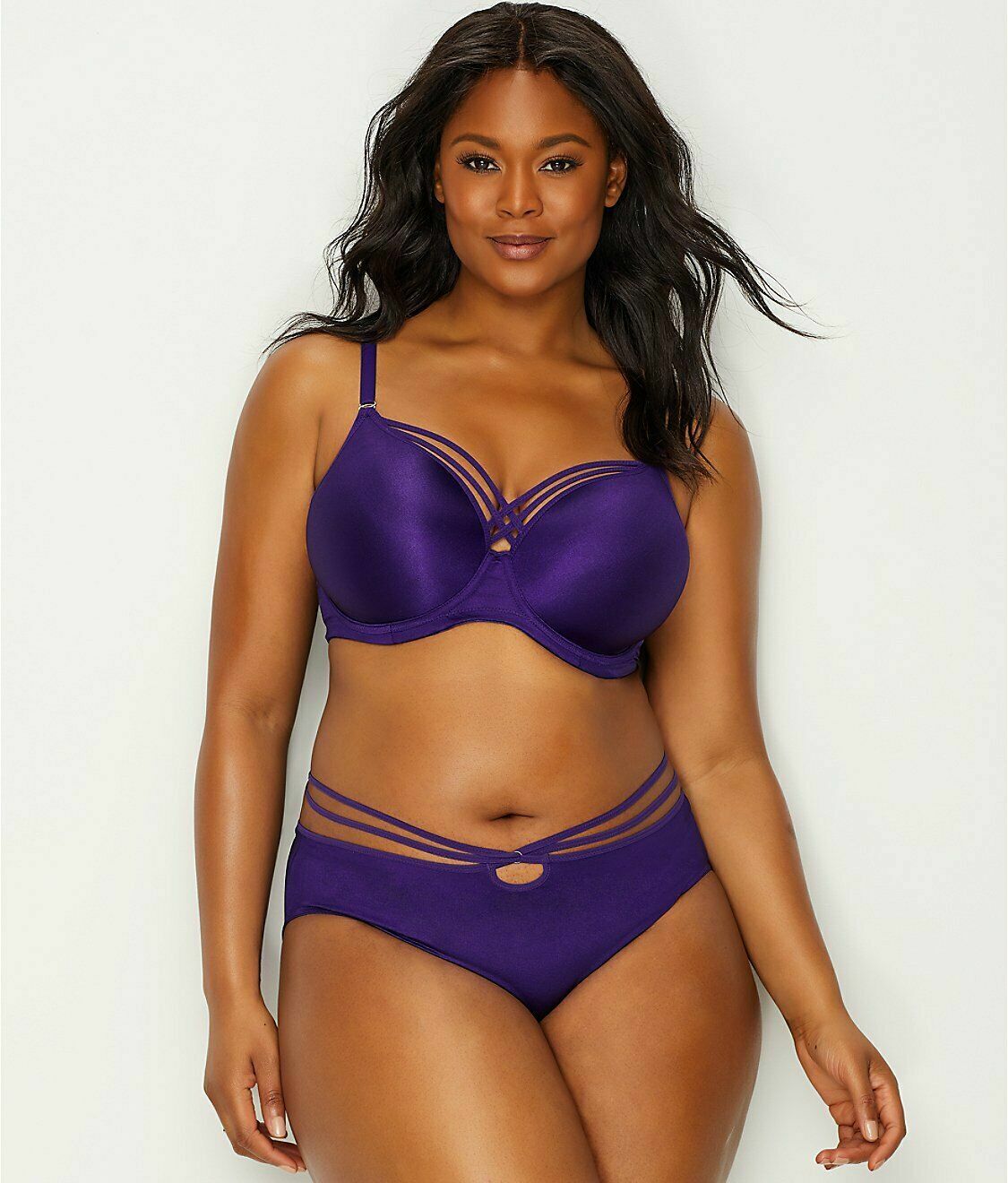 Elomi Bijou Flirt Strappy Brief Panty 4245 Sizes M-4XL Purple New with tags $34