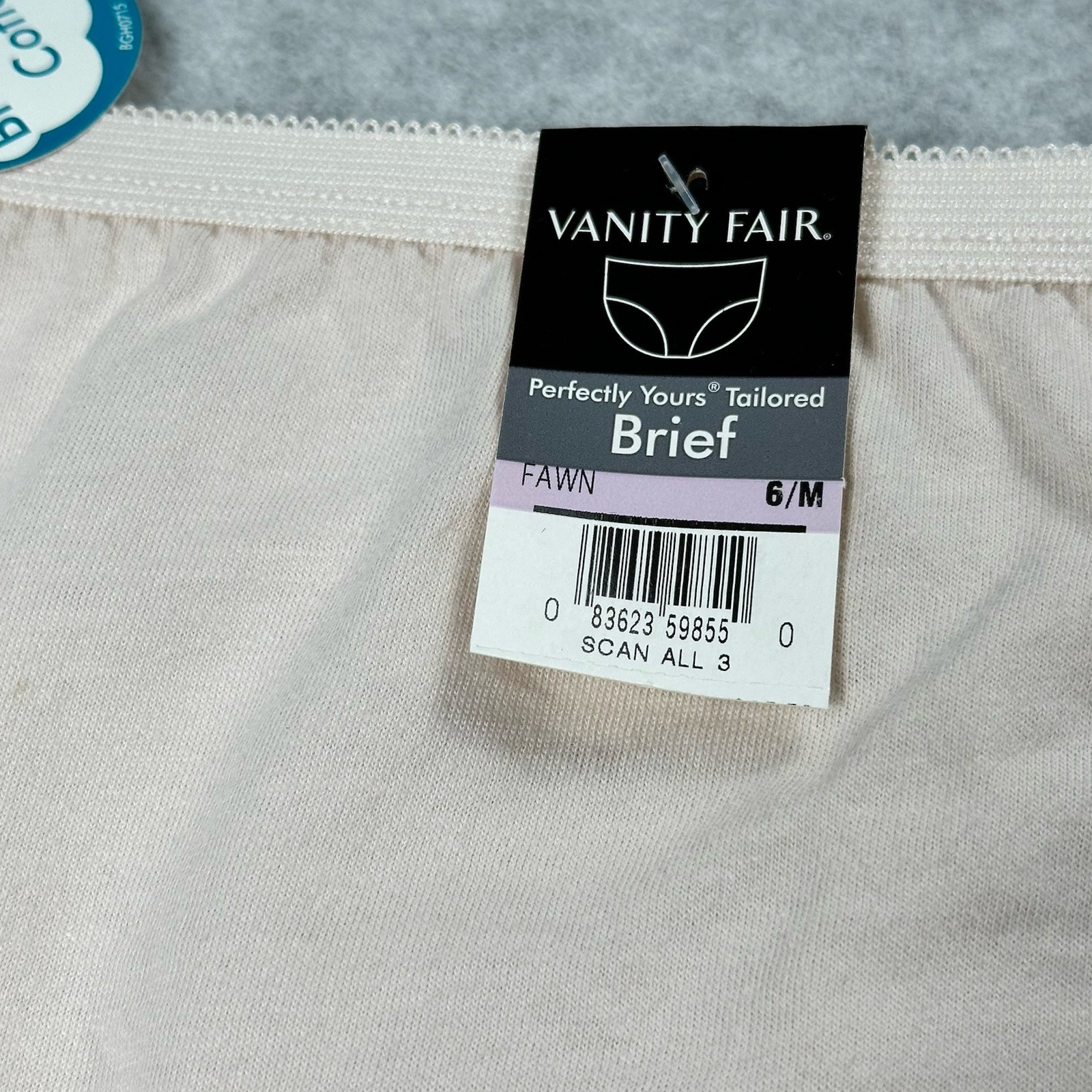 2 Pair Vanity Fair 15318 Perfectly Yours Tailored Brief Cotton Womens 6/M NWT