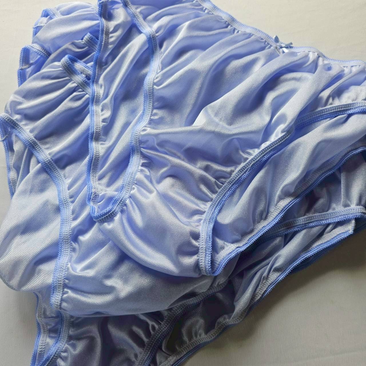 6pcs Plus Bikini Underwear Woman Nylon Panties Mid-Waist Soft Briefs /Purple/3XL