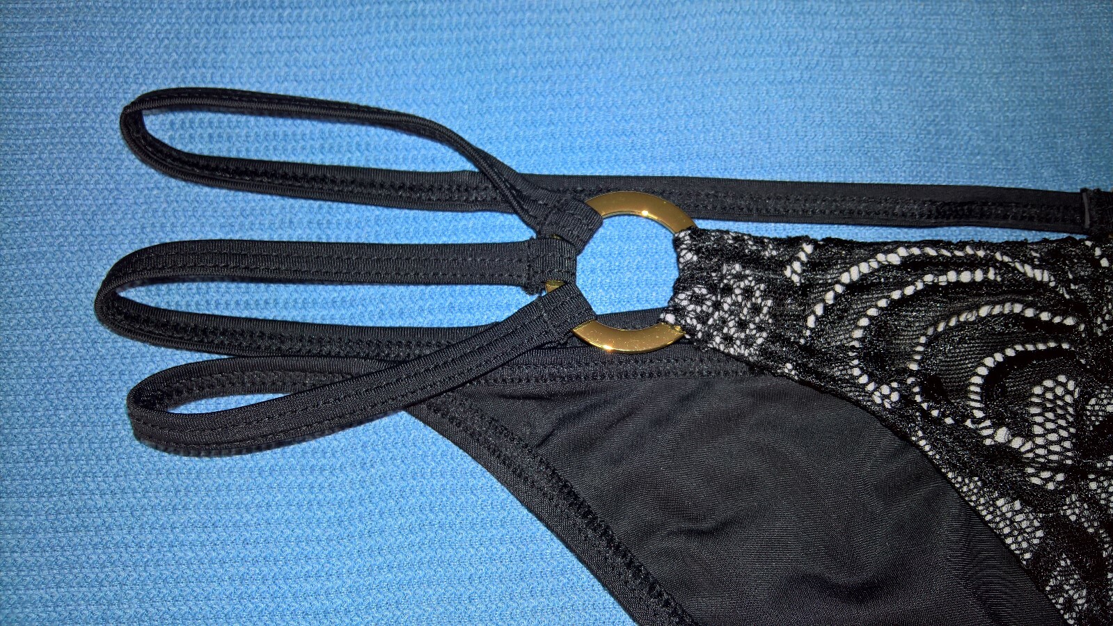 Mai Black and Nude Lace Bikini Bottom – Brand New with Price Tag
