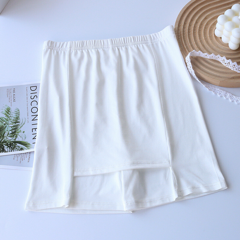 Lady Seamless Safety Shorts Pants Lingerie Ice Silk Double-Layer Front Crotch