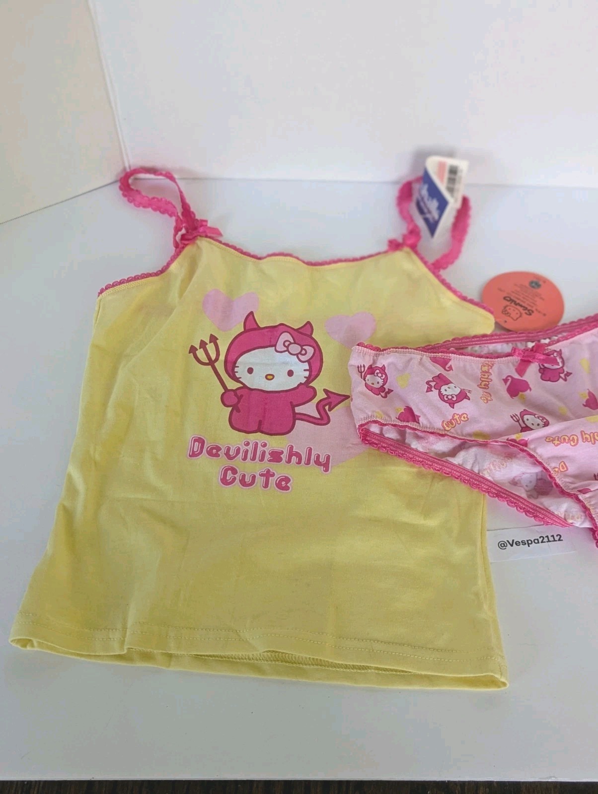 Vintage Y2K Hello Kitty Sanrio Tank Panty Set Devilishly Cute Devil 2005 NWT
