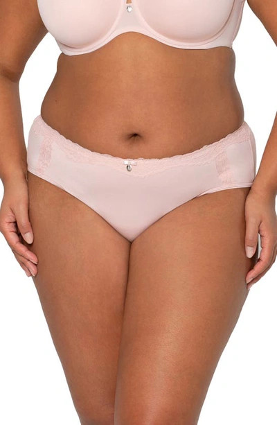 NWT Curvy Couture Cotton Luxe & Lace Panty Blushing Rose XXL