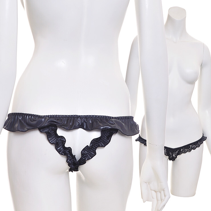 Chaku-ero T-front Lace Frilly Trimming Open Back Hip Panties made in Japan L719