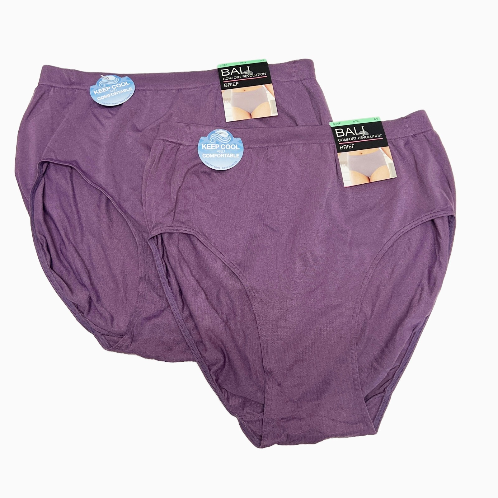 Bali Comfort Revolution Brief Panty 8/9 NWT 803J 2 PACK Panties Size 8 / 9