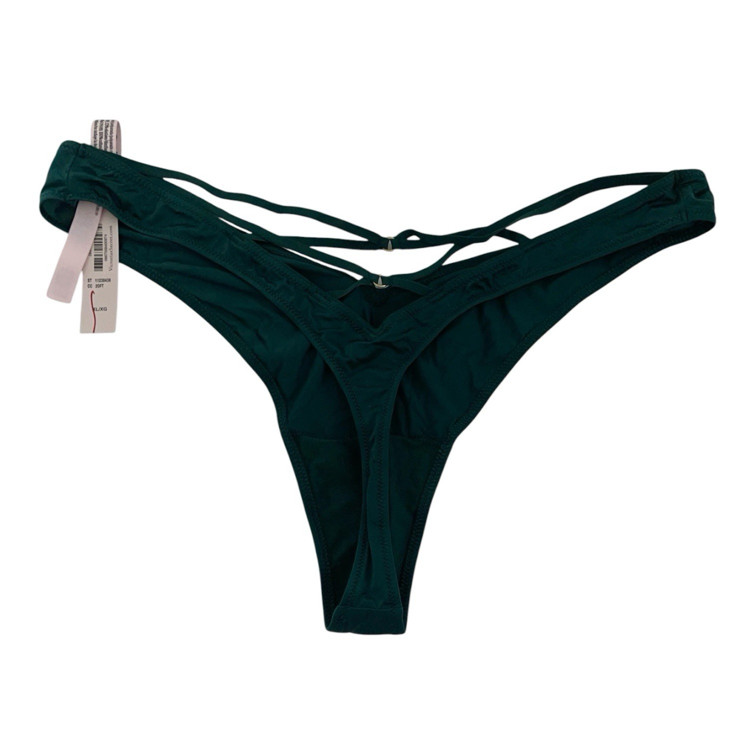 Victoria’s Secret Strappy Thong Panty XL Lot of 3 Bundle NWT WhiteLeopardGreen