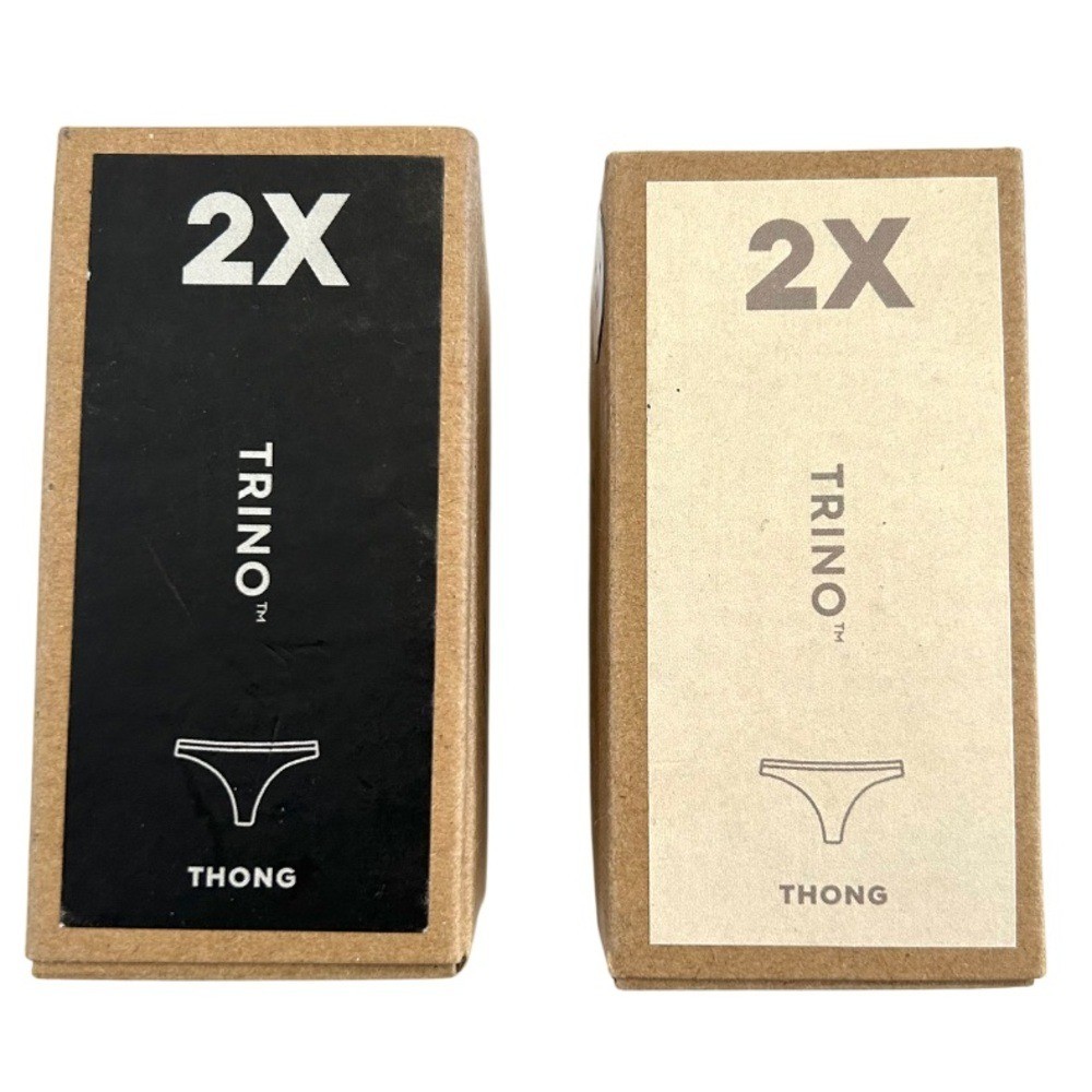 Allbirds Women’s Thong Underwear set of two 2X raincloud wheat lyocell Wool NEW