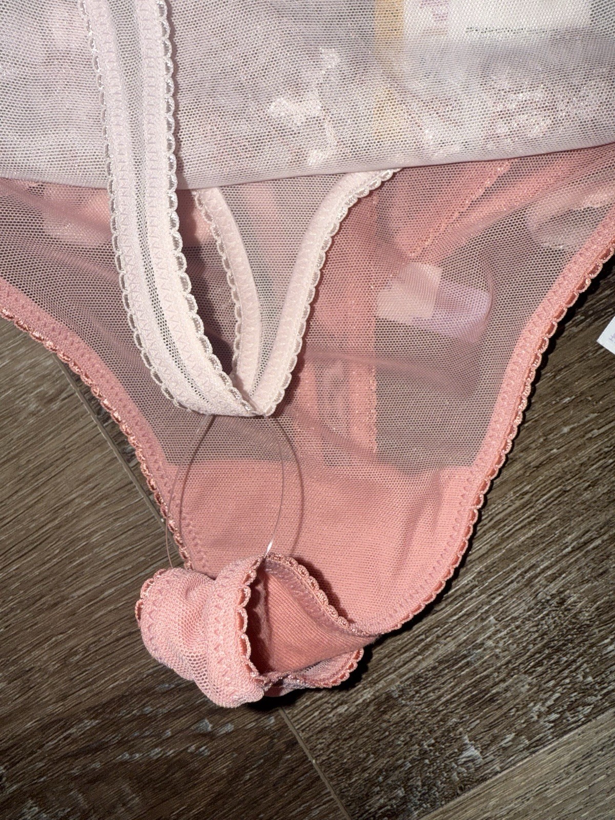 Joyspun ~ 2-Pair Womens Thong Underwear Panties Lace Nylon Embroidered (A)~ XS