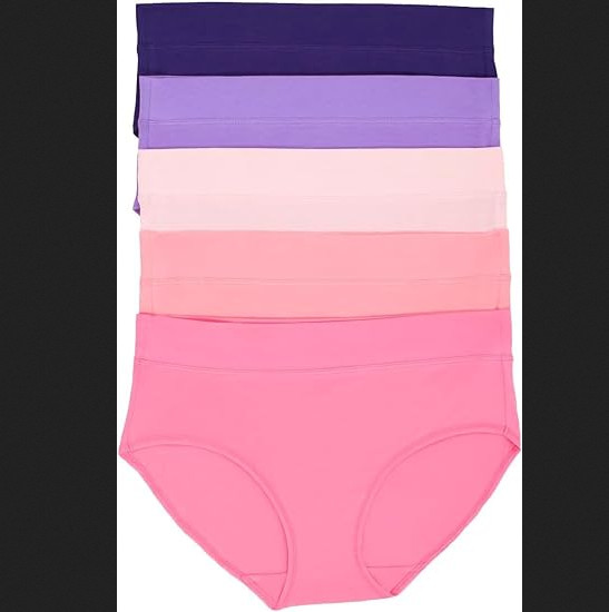 Felina Womens 5 Pack Small Pima Cotton Hipster Panties Underwear – Pink Purple