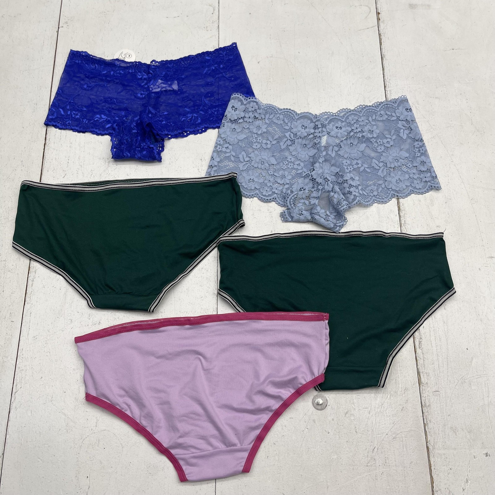 Bikini Panties Womens Large Multicolor Lace Cotton Stretch 5 Pack Underwear