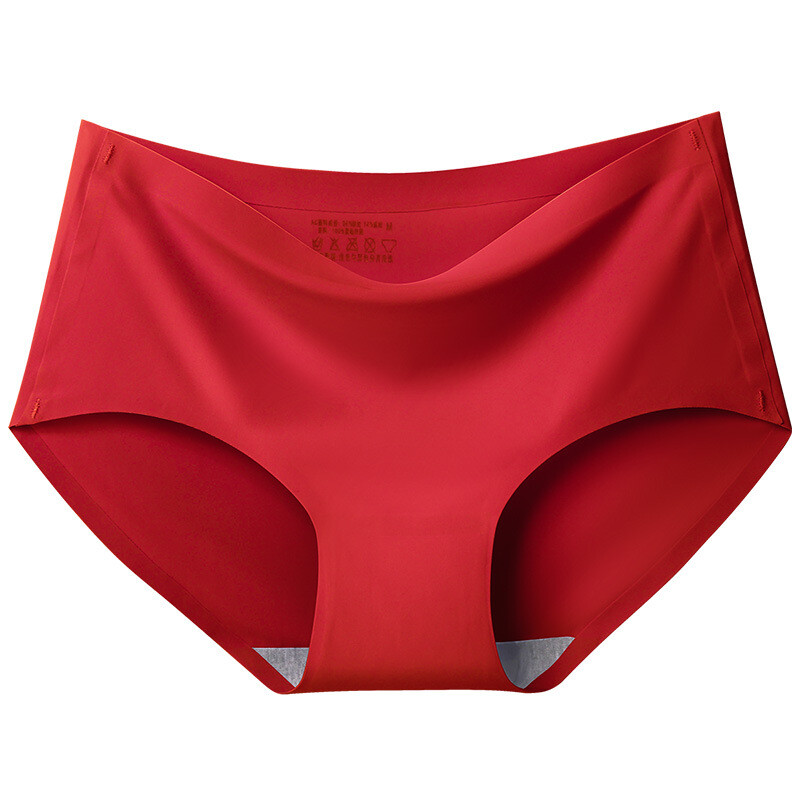Women Seamless Panties Mid Waist Ladies Knickers Ice Silk Underwear 3/6 Packs