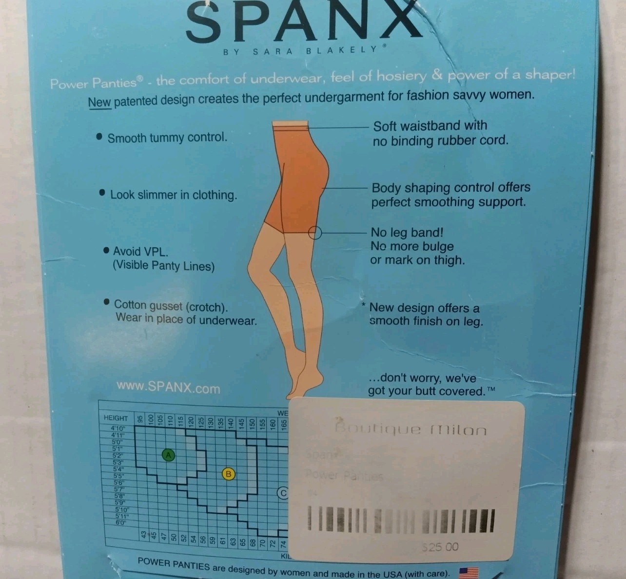 VTG SPANX Women Power Panties Size B Flesh Tone Performance Underwear New Sealed