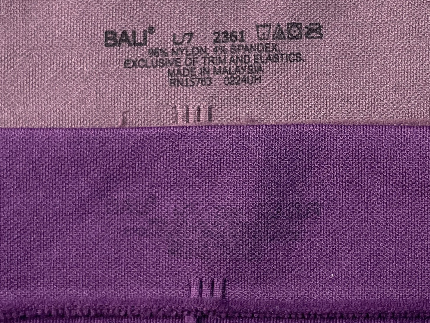 NWT 2-Pack Bali Women’s L/7 One Smooth U All Over Smoothing Brief 2361 Purple