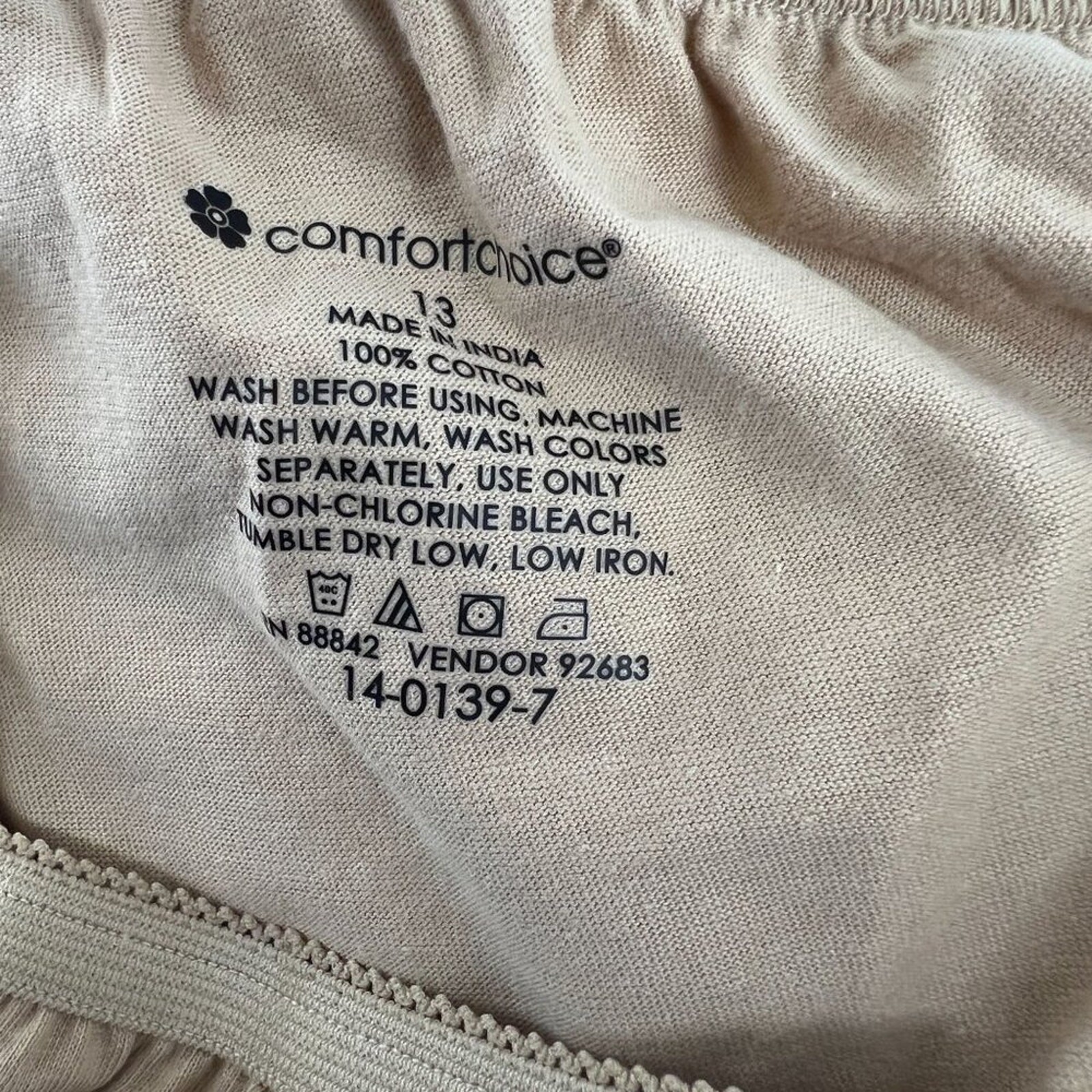 Comfort Choice Cotton Boxer 3 Pack Pink White Black Tan Womens Size 13