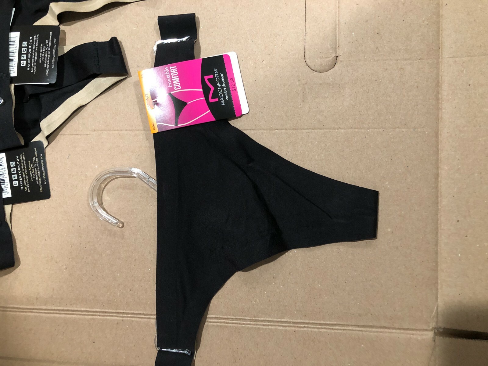 (3 PK) Maidenform 40149 Comfort Devotion Thong Black Seamless No Show NWT – S/5
