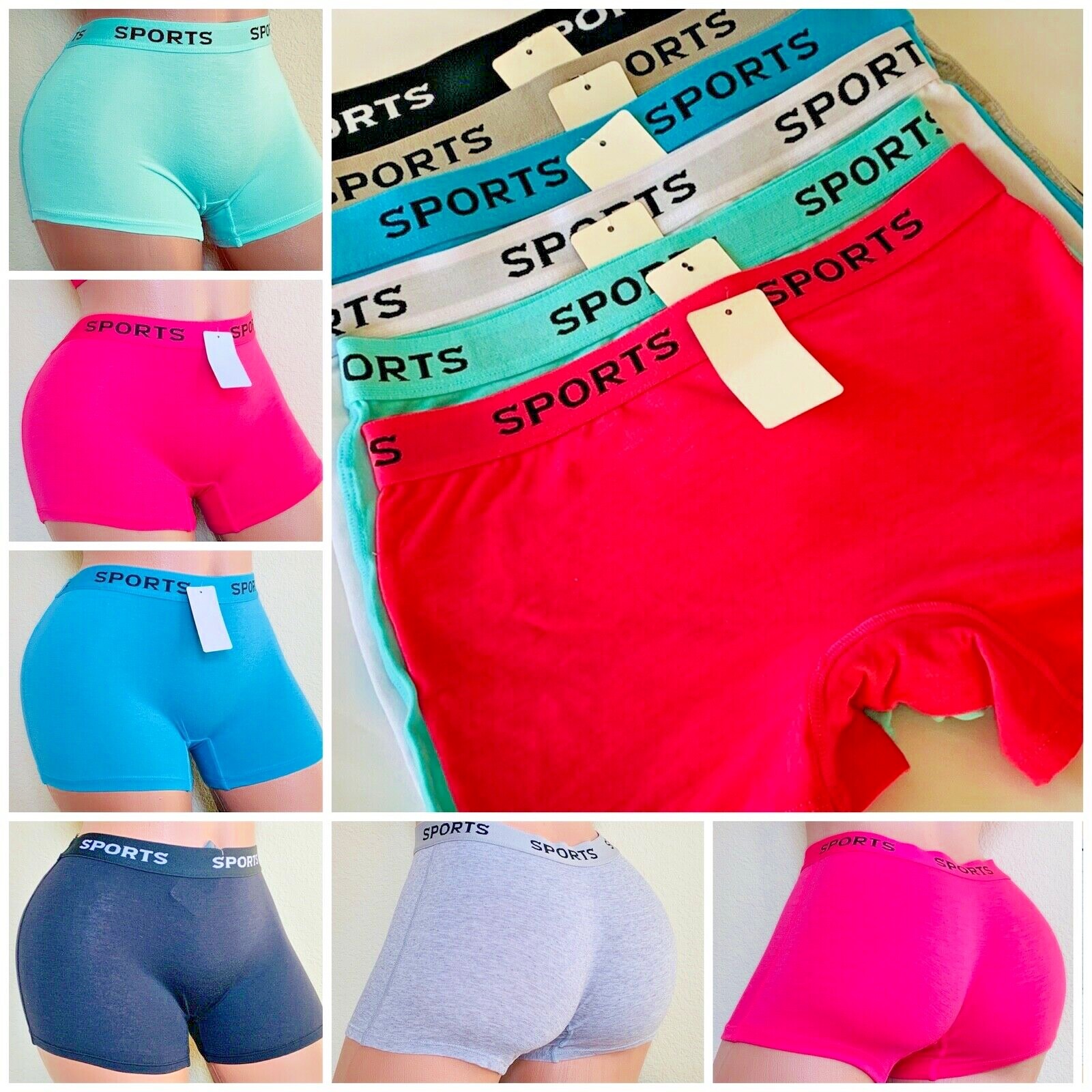 6-12 Boyshorts Sports SEXY Underwear Panties Undies Shortie 8921 Gift Pack S-5XL