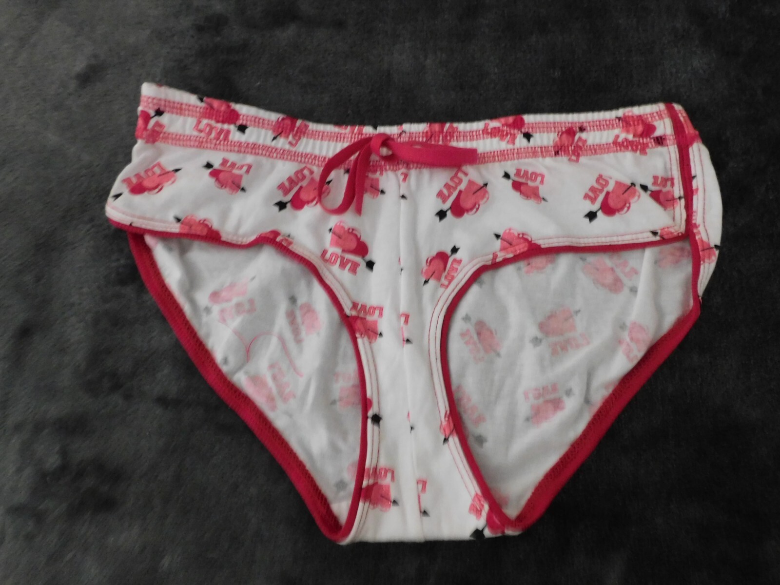 White with Pink Hearts Love small