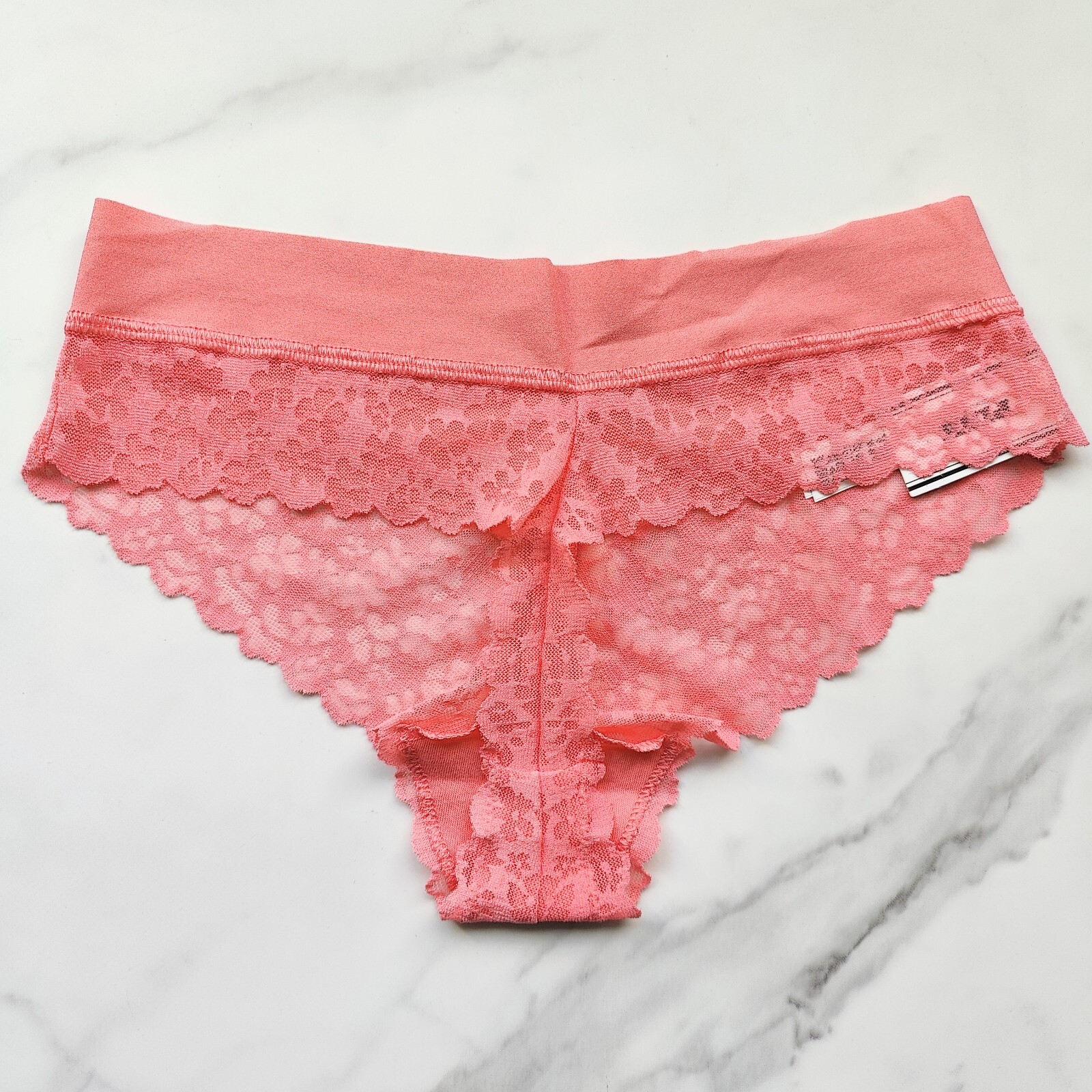 PINK Victoria’s Secret No-Show Floral Lace Thong Panty Crazy For Coral S/M/L/XL