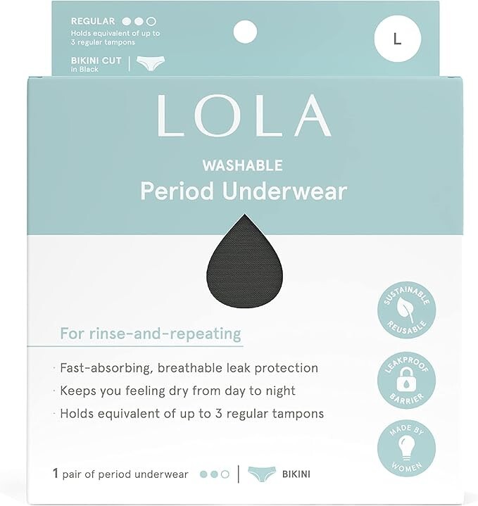 NIB LOLA Washable Period Underwear – BIKINI CUT – SIZE XS