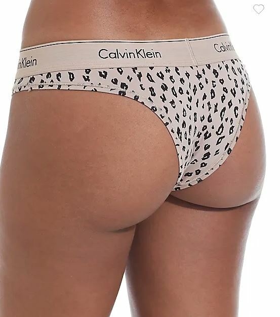 Calvin Klein Women’s Modern Cotton Brazillian Savannah Cheetah Cedar, 3X.