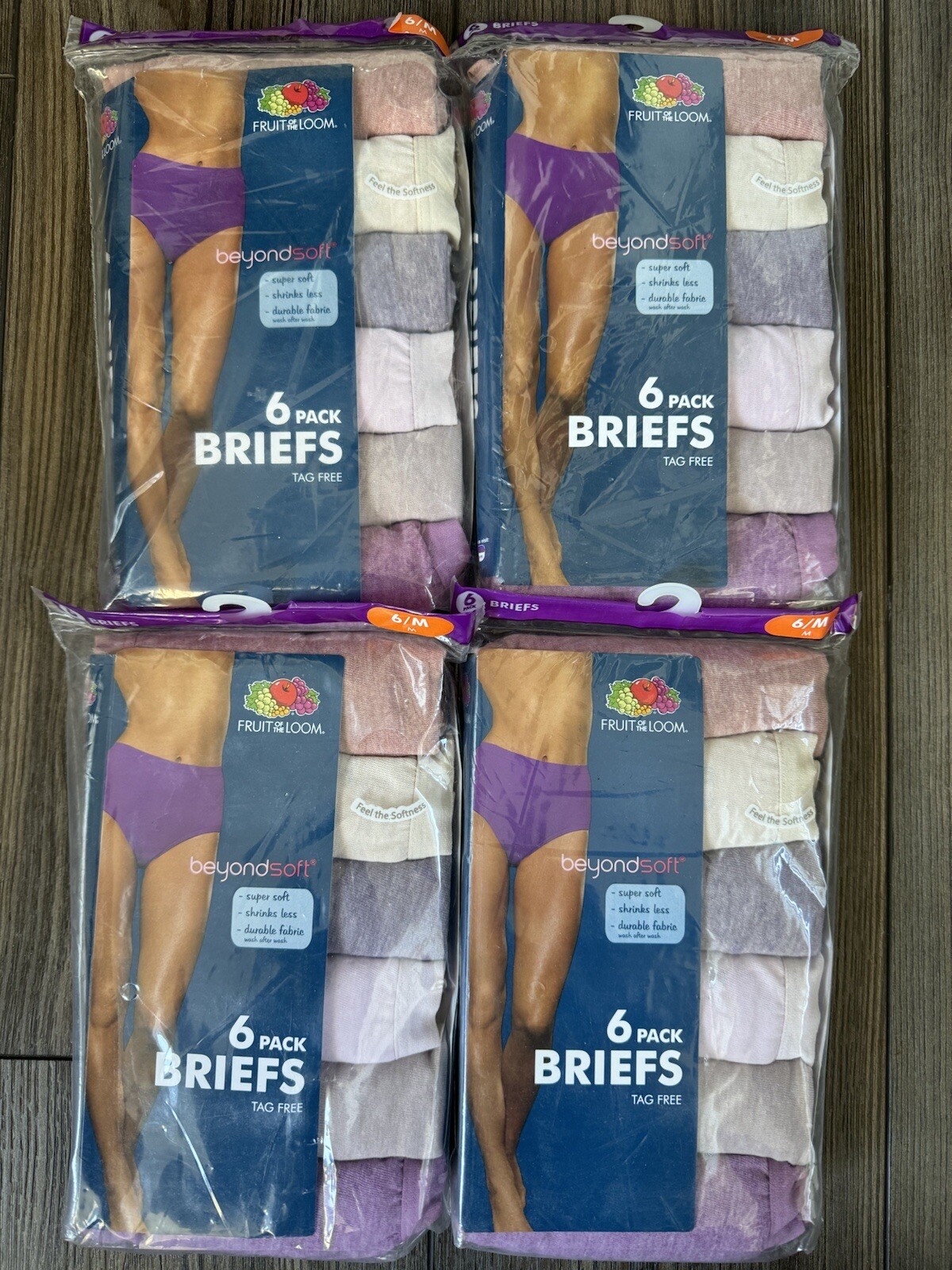 Fruit of the Loom Beyondsoft Women’s BRIEFS Underwear 6 Pack Tag Free Medium M 4
