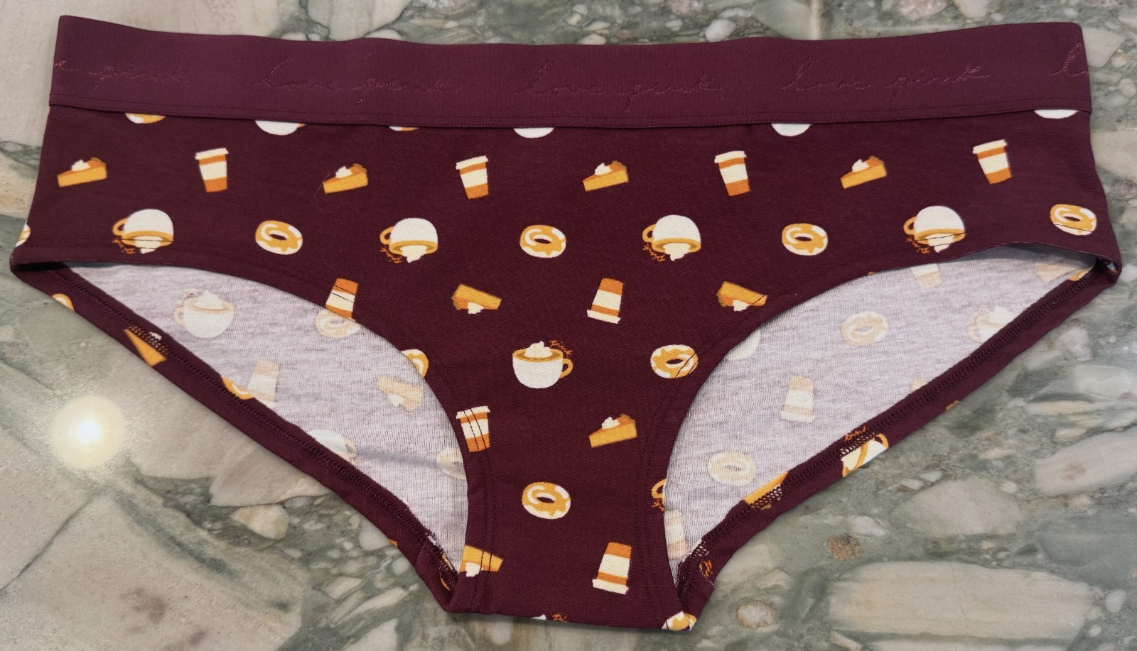 NEW Victoria Secret PINK Cotton Logo Hipster Panty Maroon Cozy Fall – XL or XXL