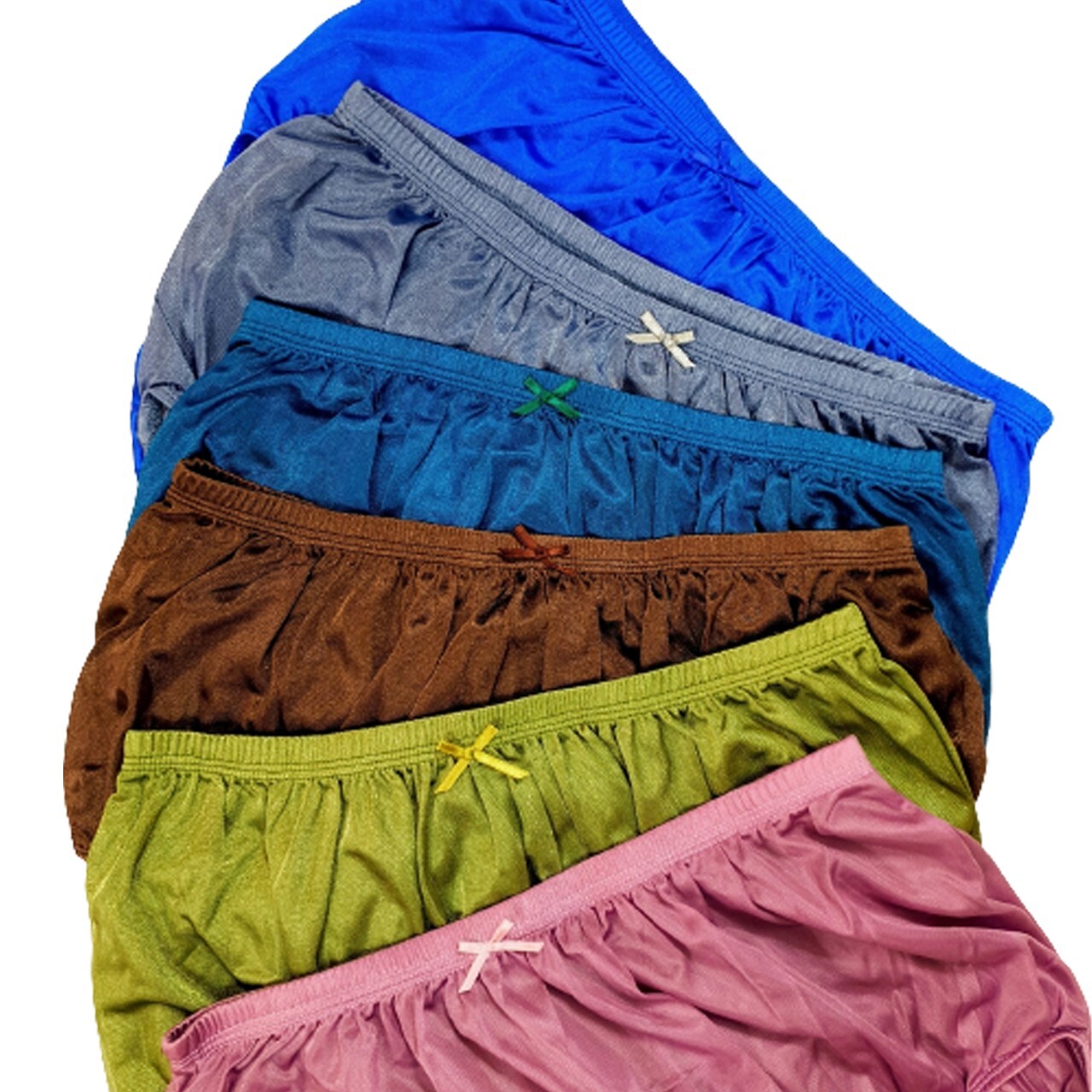 x6 Classic Nylon Silky Underwear Plus Size 2XL High Waisted Panties Briefs Smoot