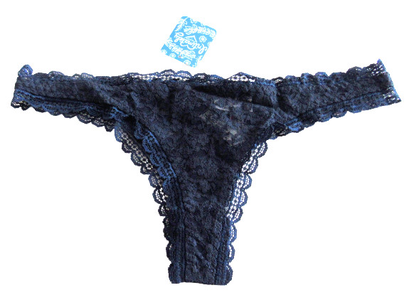 Free People Intimately Free Size S Dark Blue Lace Tanga Underwear