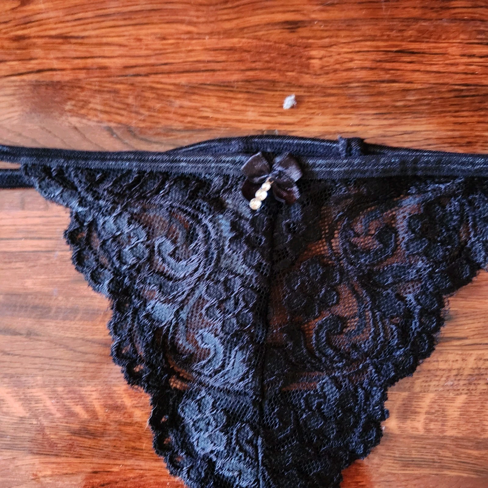 Smart & Sexy Black G String Panties Floral Lace Panty
