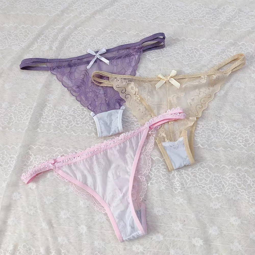 Women Sexy Sheer Lace G-string Briefs Panties Thongs for lingerie Underwear