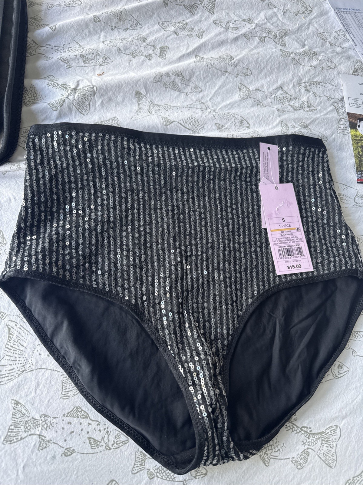 Ladies Black Sequined Brief Underwear Sz Small Costume: Stage Or Theater Arts