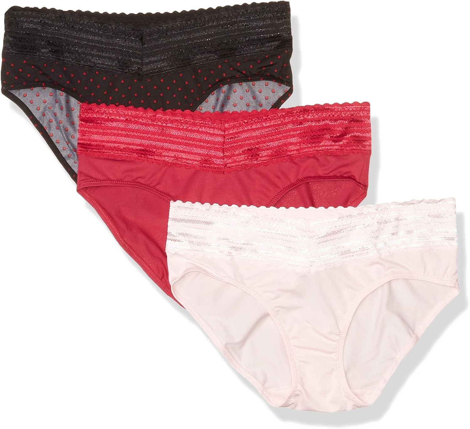 Women’s Hipster Panties No Muffin Top Smooth Waistband Stretch Cotton 3 Pack