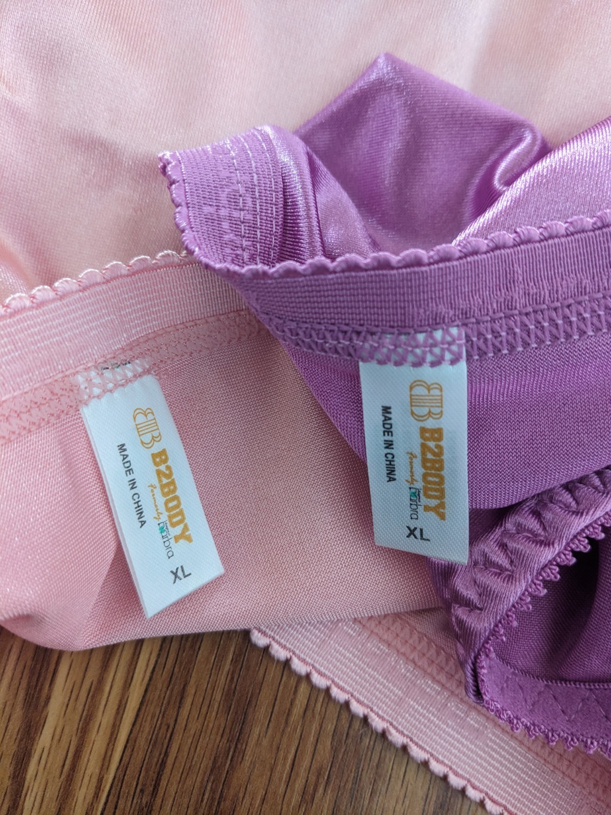 2 B2BODY XL pink Barbra High Waist Satin Bikini Panties shiny panty
