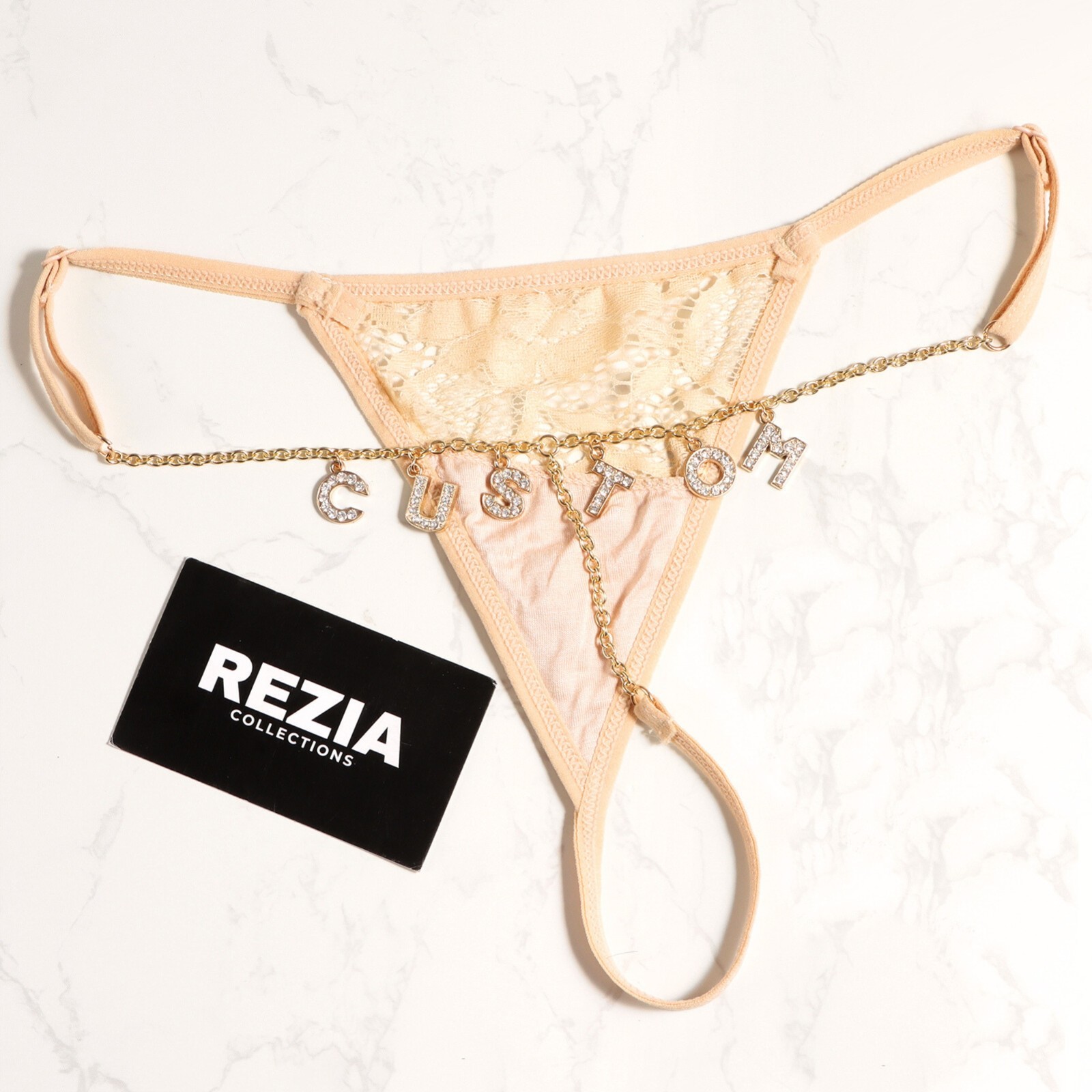 Custom Boyfriend Name Thong Lace Panties Personalised Crystal Letters Underwear