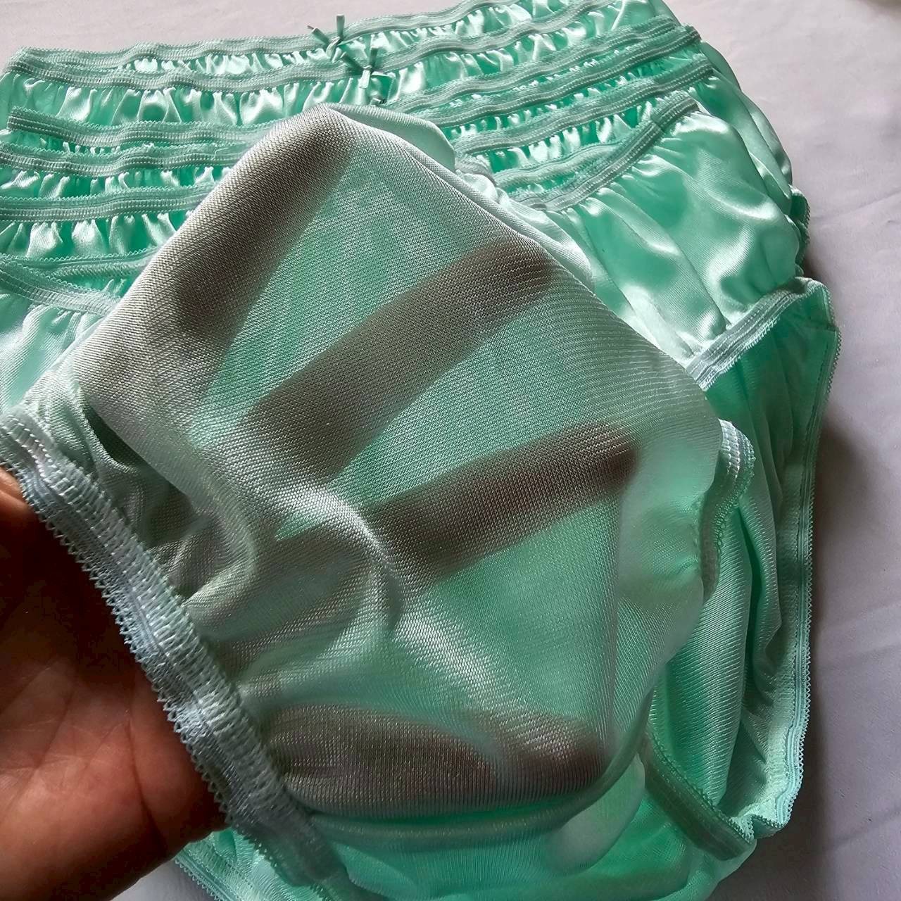 3 Bikini Soft Underwear Nylon Women Man Plus size Panties Breathable /Green/3XL