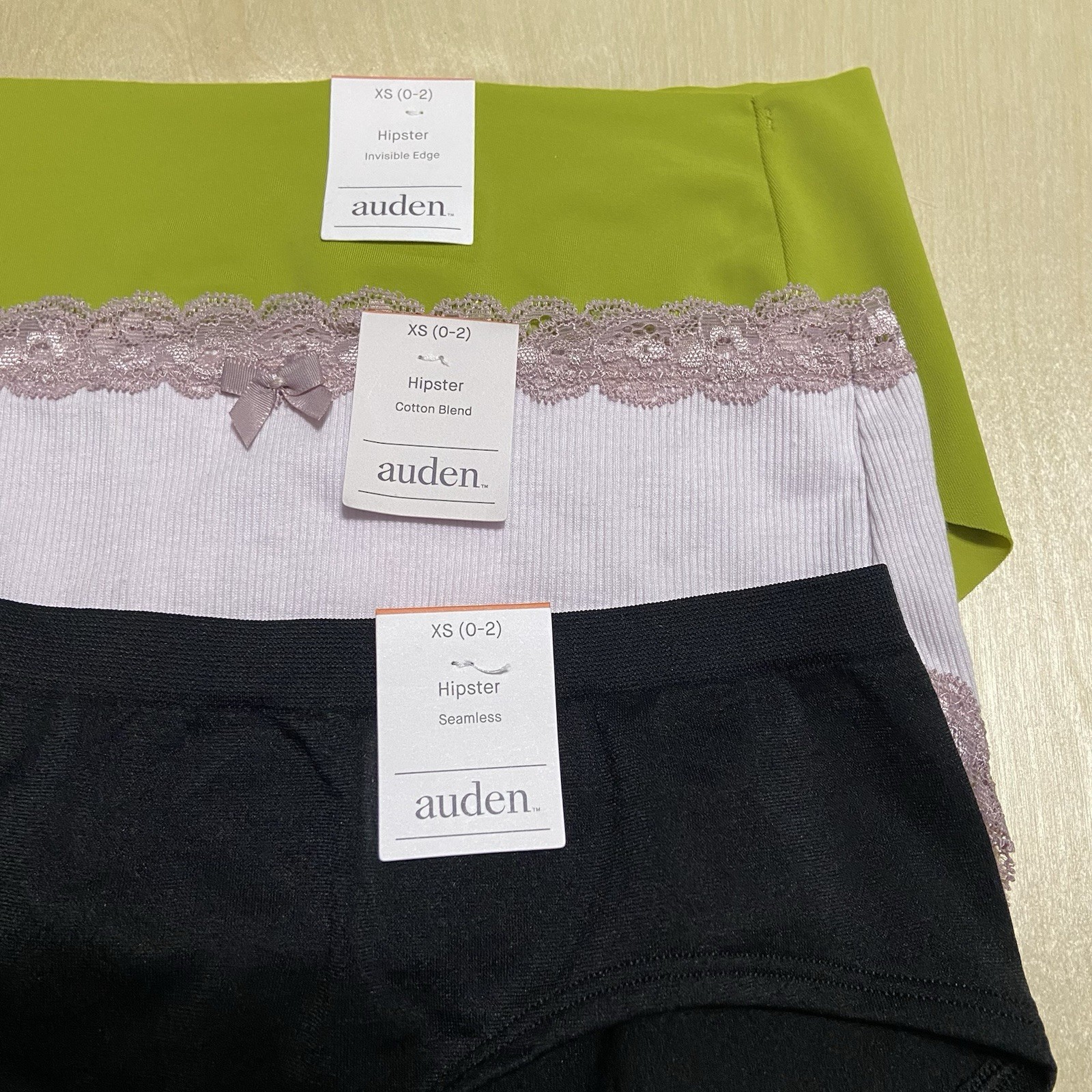 Auden Women’s Size XS Assorted Variety Soft Breathable Hipster Panties 3 Pack