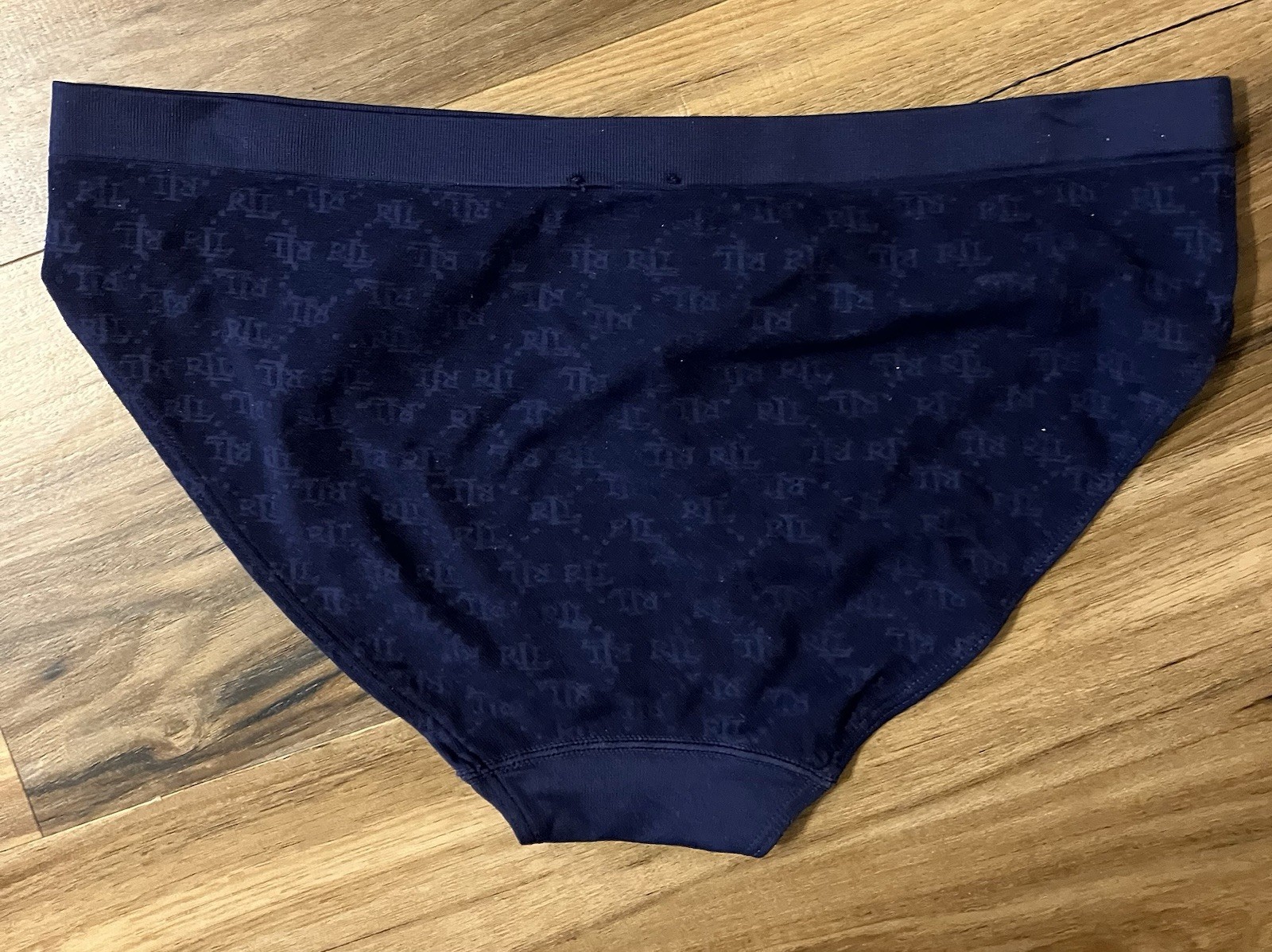 Ralph Lauren Women’s Monogram Mesh Jacquard Bikini Underwear, Navy, S, MSRP $20