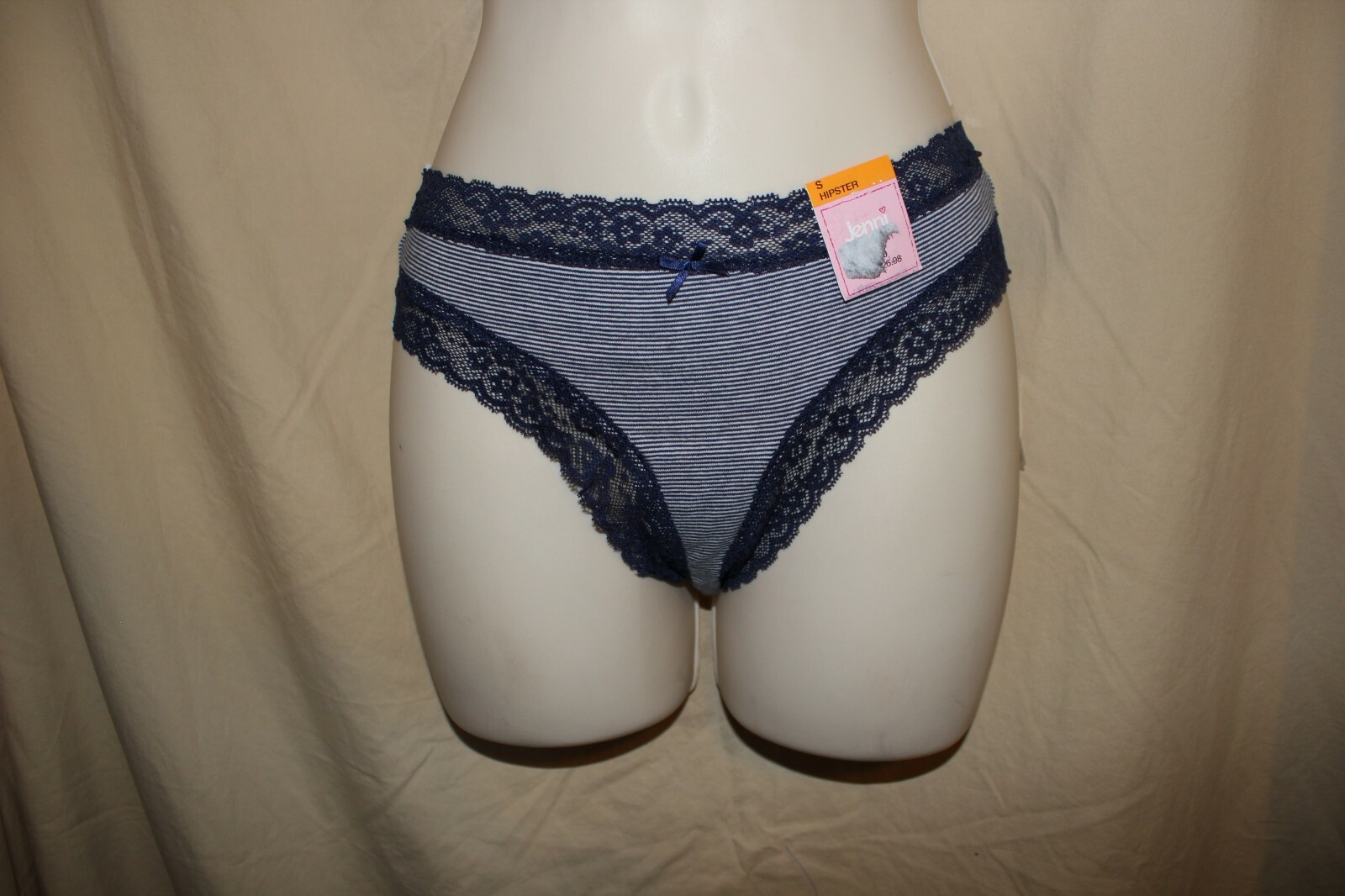 Jenni by Jennifer Moore Intimates Hipster Navy Stripes Small S 916817N246 panty
