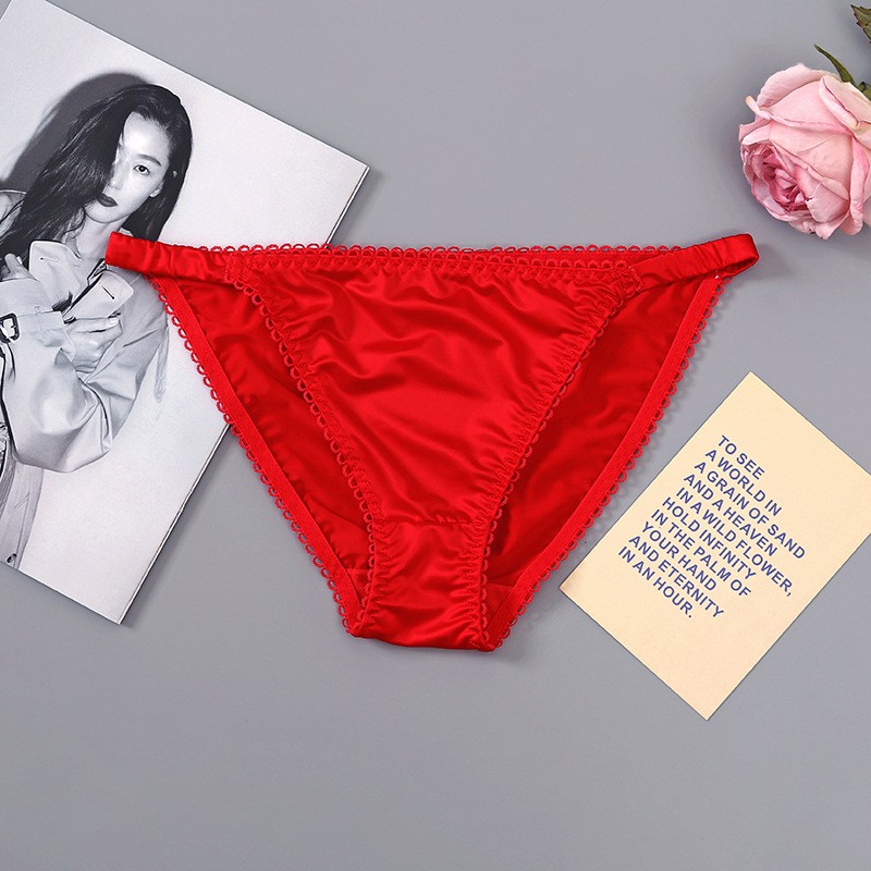 7Pcs Womens Sexy String Satin Bikinis Panties Silky Briefs Underwear One Size
