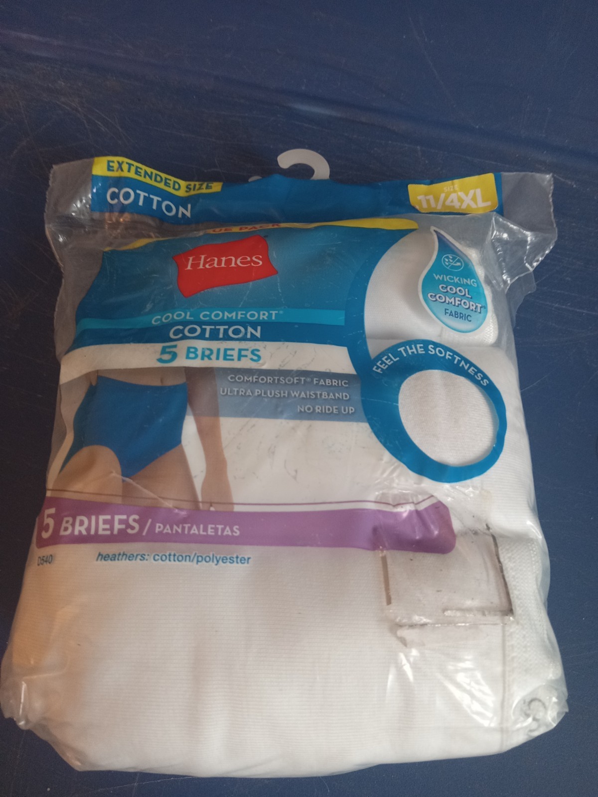5pk Hanes Tagless Cotton Briefs Sz (11/4XL), Cool Comfort, No Ride Up…