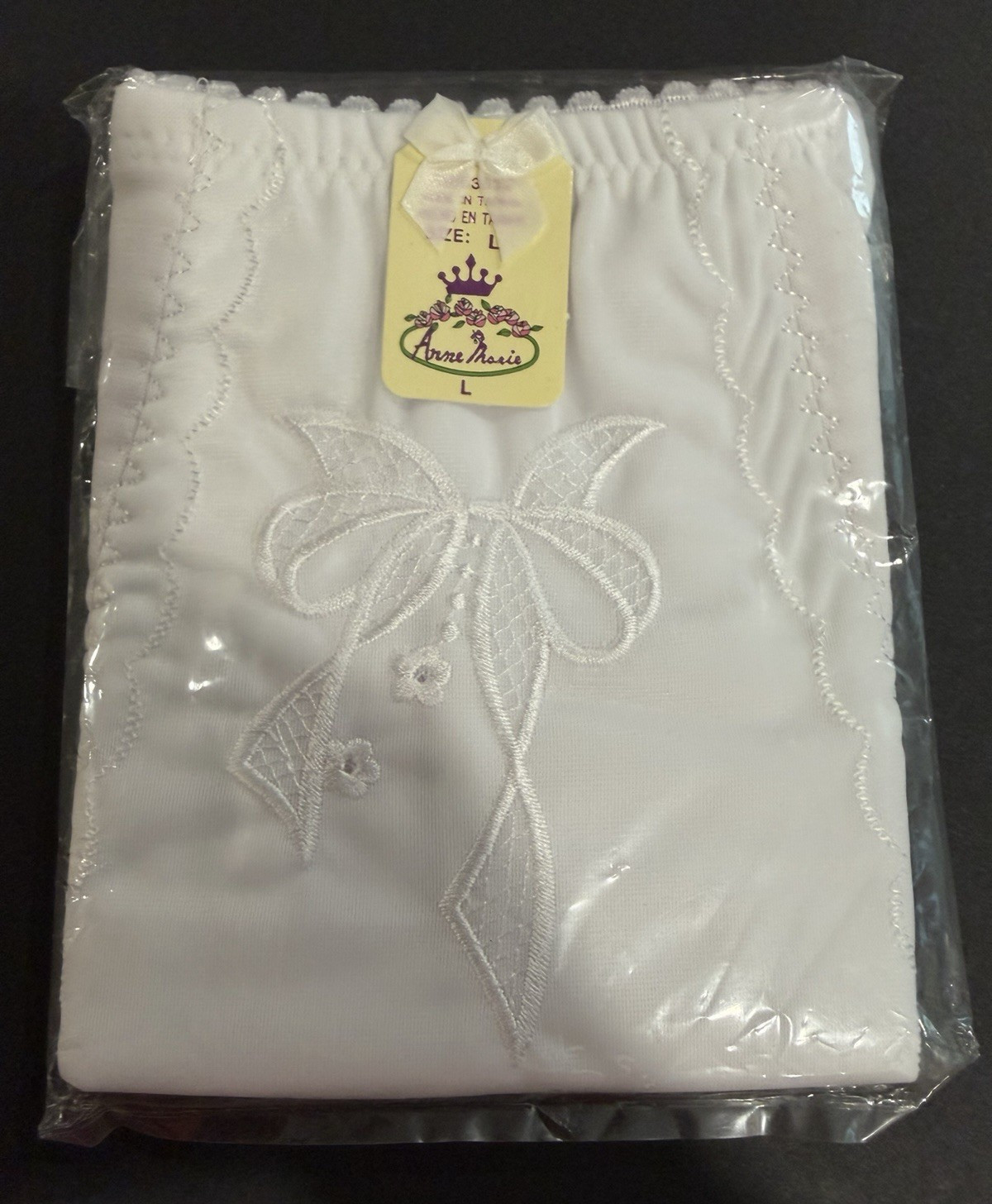 VTG NWT Anne Marie Embroidered High Waist Panty Brief Size L New NIP NOS Each
