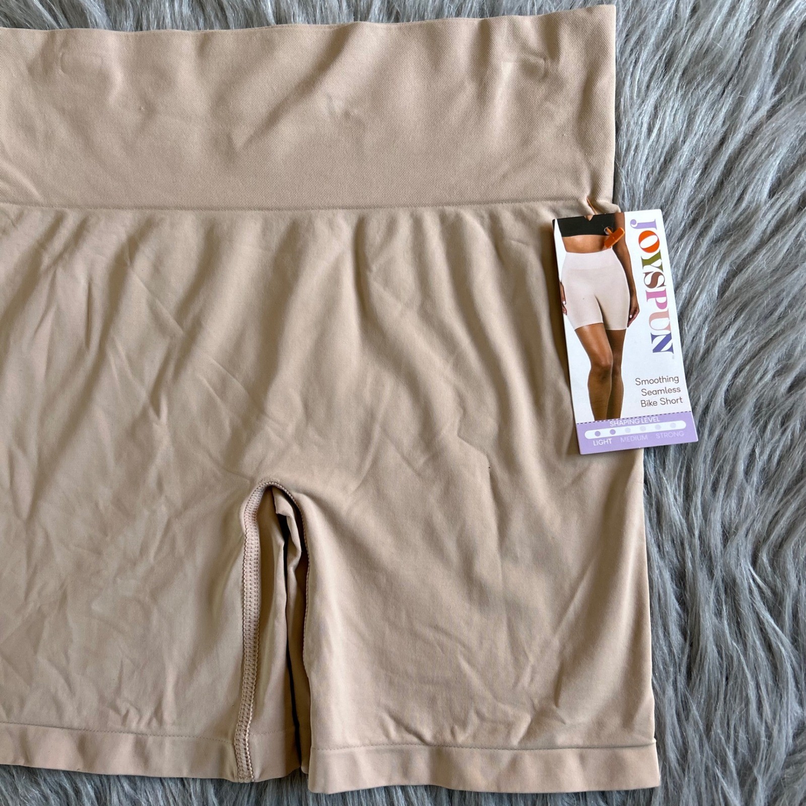 Joyspun Seamless Smoothing Bike Short Women’s Size Large Tan Shapewear Shaping