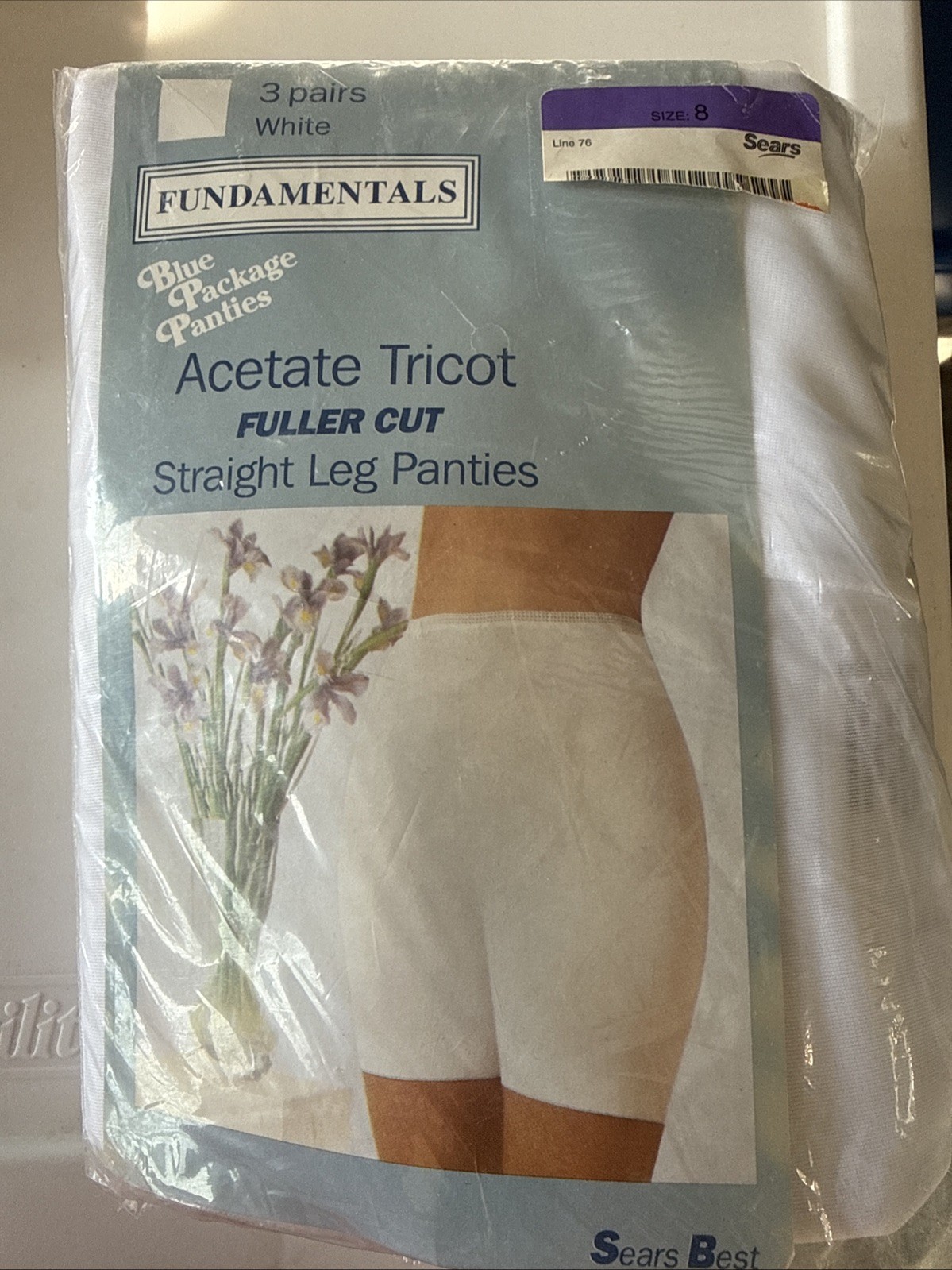 Vintage Fundamentals Acetate Tricot Fuller Cut Elastic Leg Briefs Womens Size 8