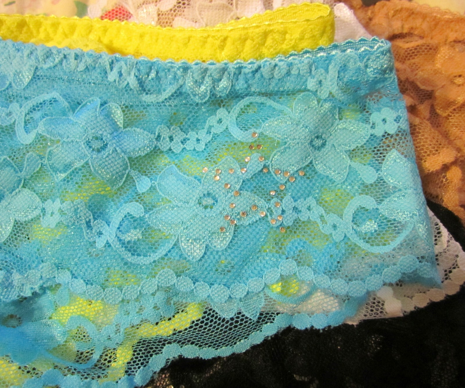 Sophia Lace Bikini Panties X-Large *COLOR CHOICE* Floral & Star