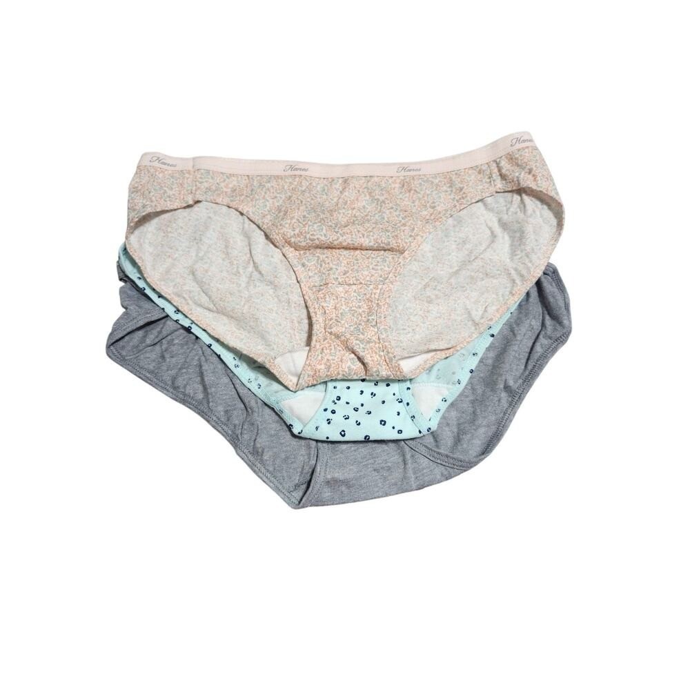 Hanes 3-Pack Breathable Cotton Tagless Bikini Panties M/6 Cotton No Ride Up